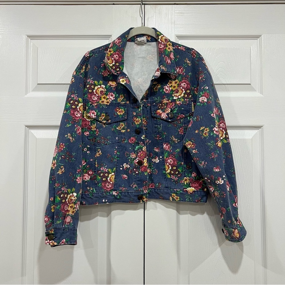 Stuffed Shirt Jeanswear Floral Jean Jacket Vintage Y2K Made in USA Cotton Medium